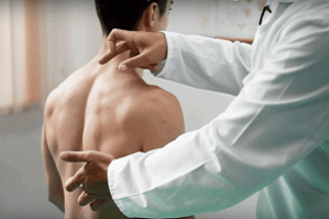 back exam for pain under left shoulder blade